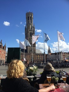 View from the cafe in the Bruges town square