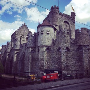Castle Gravensteen. Couldn't manage to get a photo with zero evidence of maintenance.