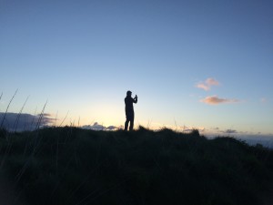 Making the most of the sunset.