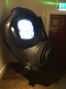 It's a giant gas mask. At the brewery. Why not.