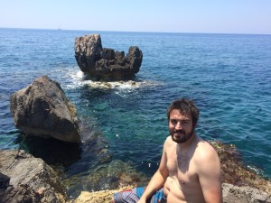 Having a swim off the rocks at Lokrum.