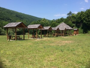 Picnic pavilions. Location: middle of nowhere.
