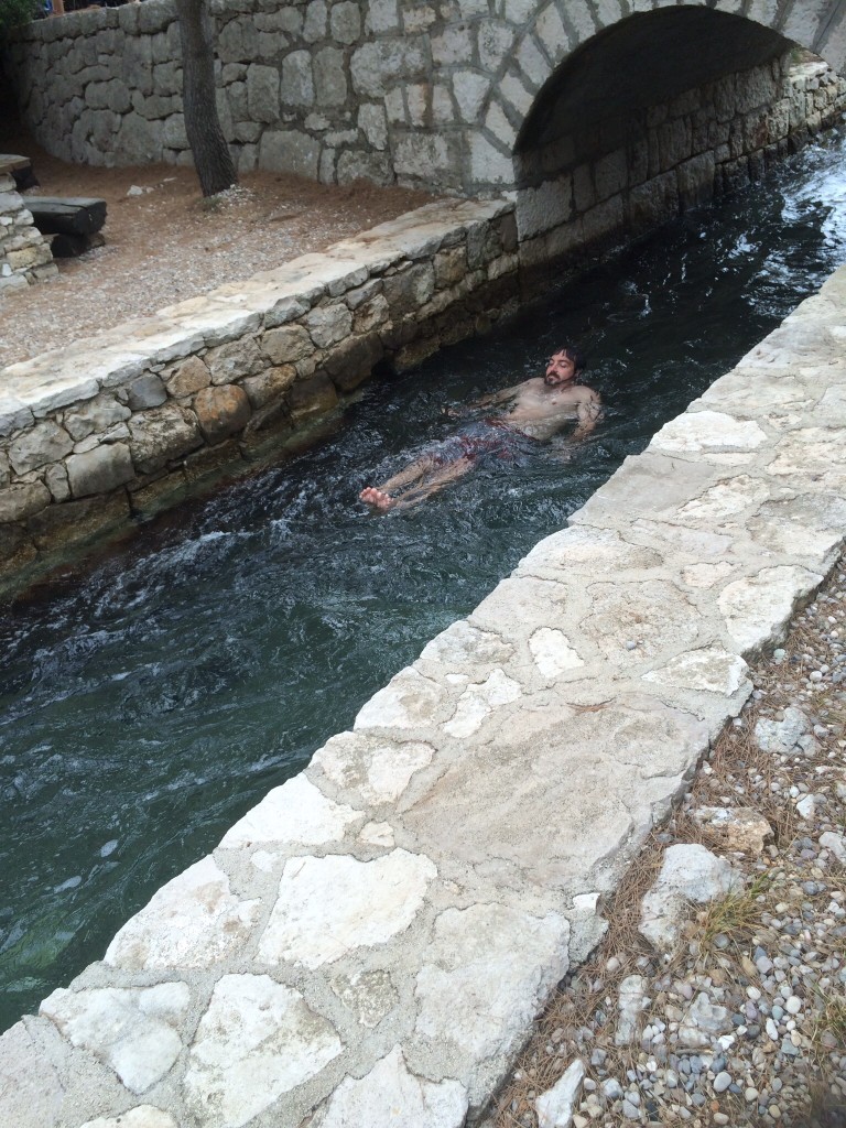 Riding the channel from the  big lake to little lake.