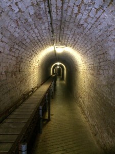 In the tunnels at Fort Nelson.