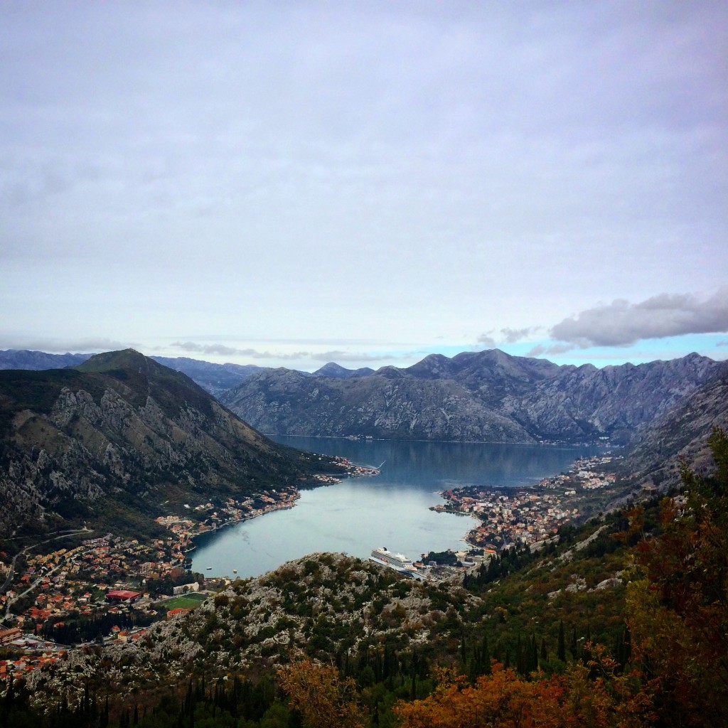 Bay of Kotor on the drive up the switchbacks.