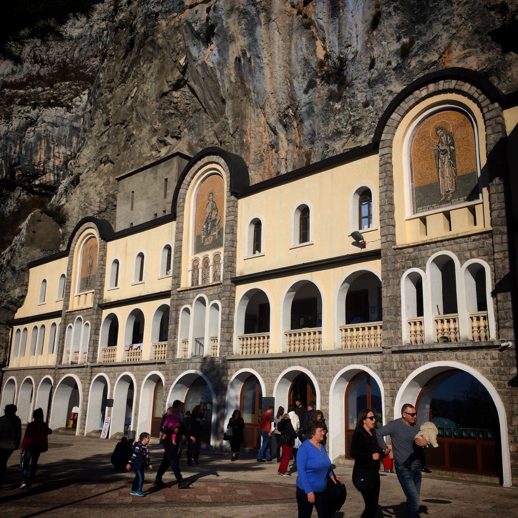 Outside Ostrog Monastery. No photos were allowed in the chapel-cave.
