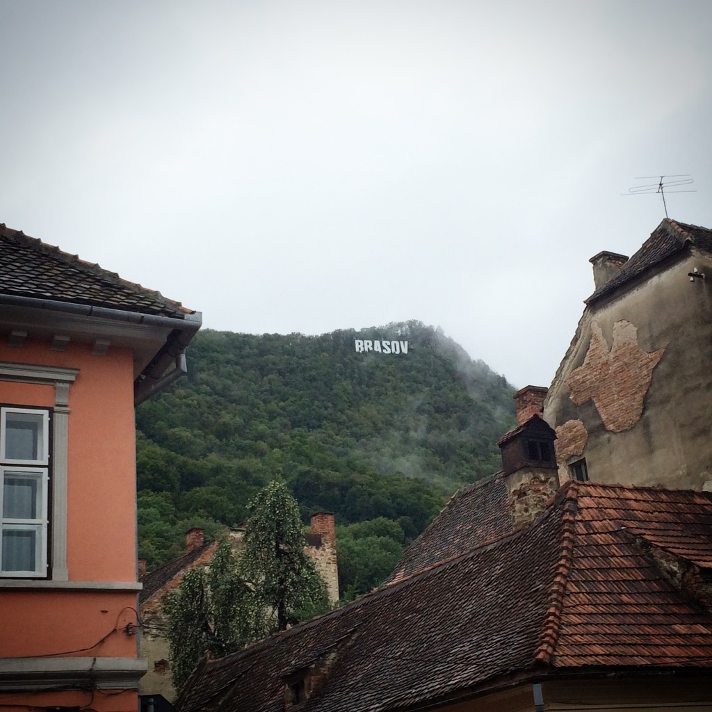 Brasov, features its own Hollywood-style signage.