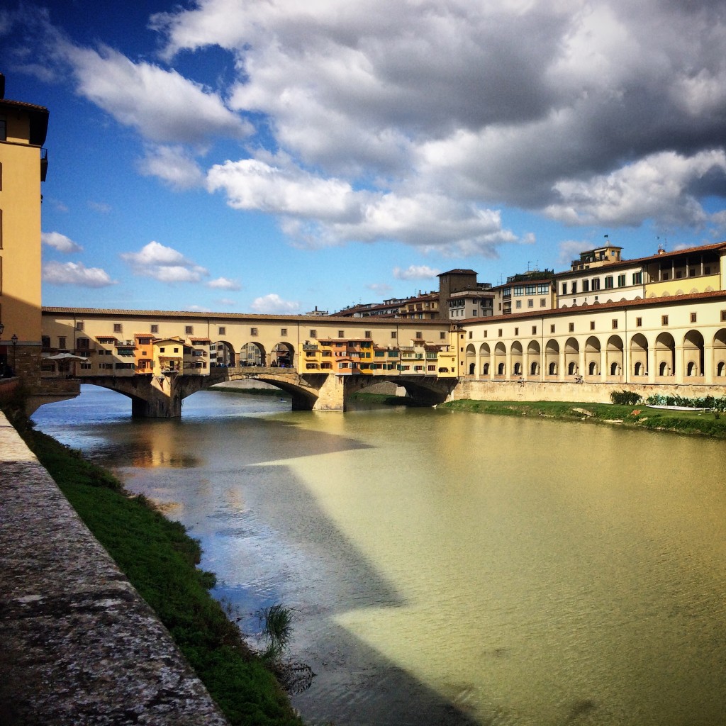 Ponte Vecchio... All the little shops lining the bridge were jewellery stores.