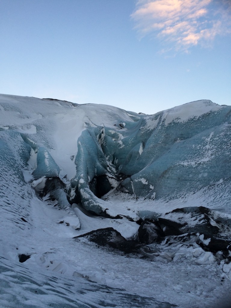 Checking out the glacier.